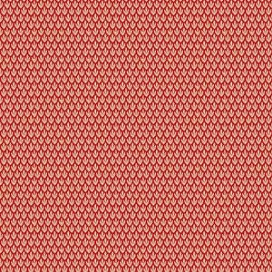 Könnte beinhalten: Nahtloses Muster mit sich wiederholenden kleinen, stilisierten Blattformen in hellem Beige auf tiefrotem Hintergrund. Das Muster ist dicht und bedeckt die gesamte Oberfläche.