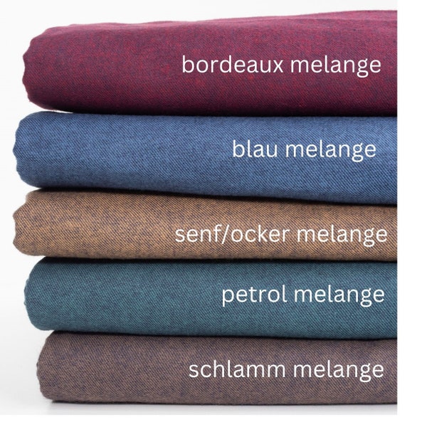 Baumwoll-Flanell Hudson bordeaux, senf/ocker, perol, schlamm melange