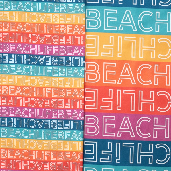 Canvas - Beachlife - Streifen regenbogenfarben 3cm / 7cm