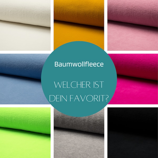 Baumwollfleece Sherpa uni - diverse Farben (weiss, ocker, altrosa, pink, grau, schwarz)