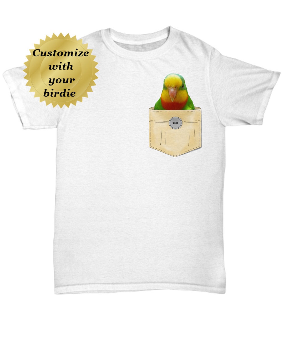 Personalised Parrot Tshirt, Parrot T Shirt, Parrot Tee, Parrot Lover