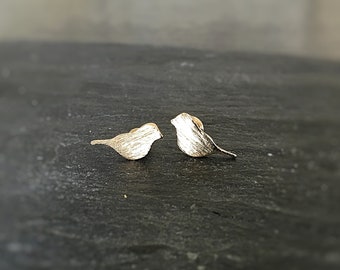 gold-plated stud earrings "birdy"