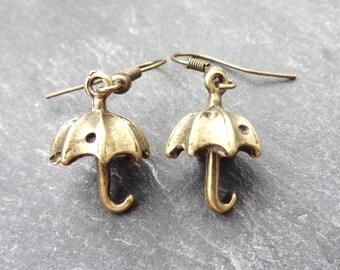 Earrings "umbrella" bronze