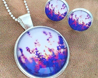 Jewelry set glass cabochon