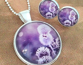 Jewelry set glass cabochon