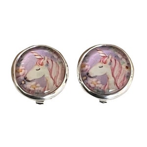 Girls clip on earrings unicorn pink clip on earrings unicorn