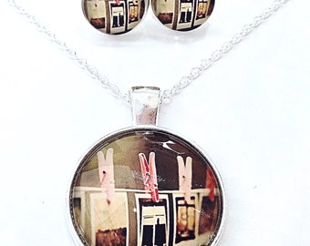 Jewelry set glass cabochon