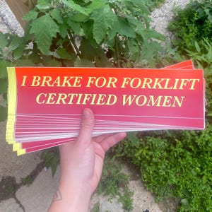 Sticker femme certifié i freins pour chariots élévateurs