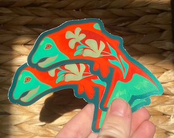 holographic salmon sticker