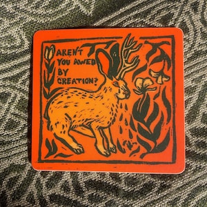 awed by creation vinyl sticker