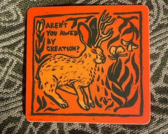 awed by creation vinyl sticker