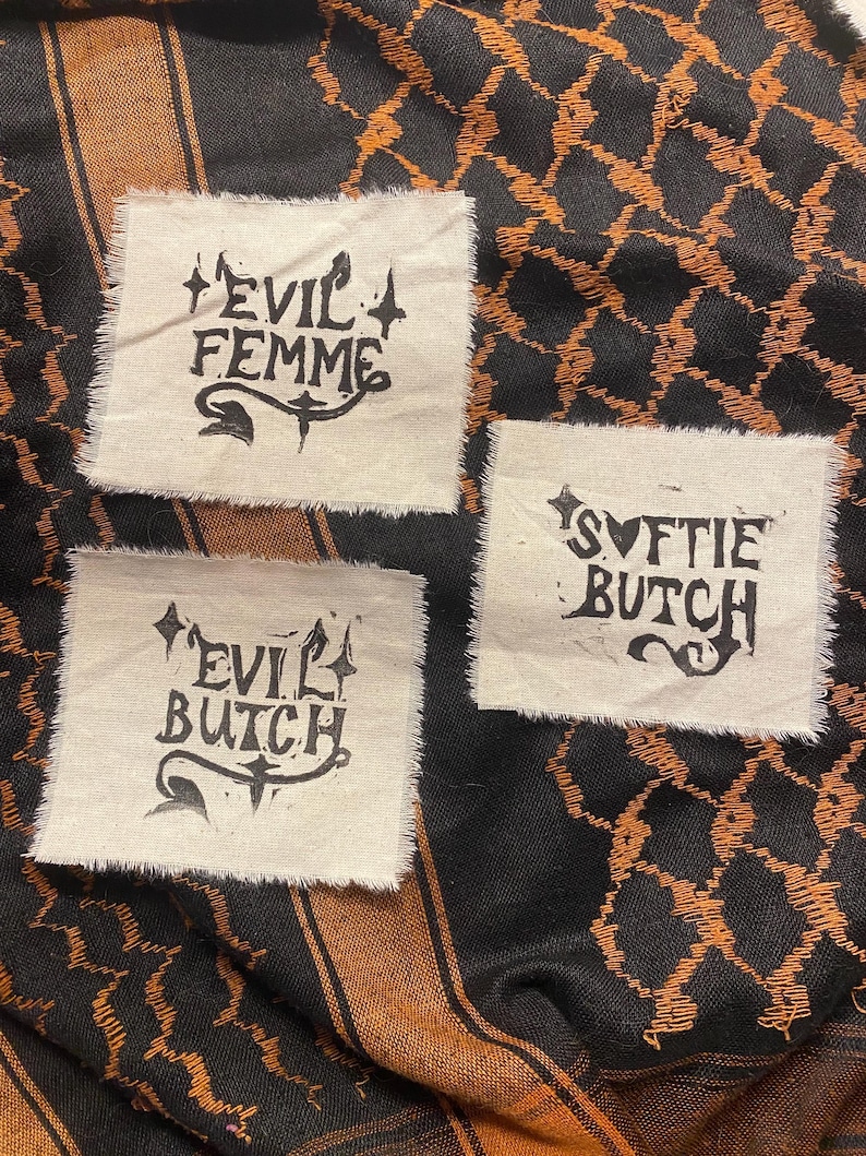 böse butch / böse femme / softie butch Block zum Aufnähen Bild 1