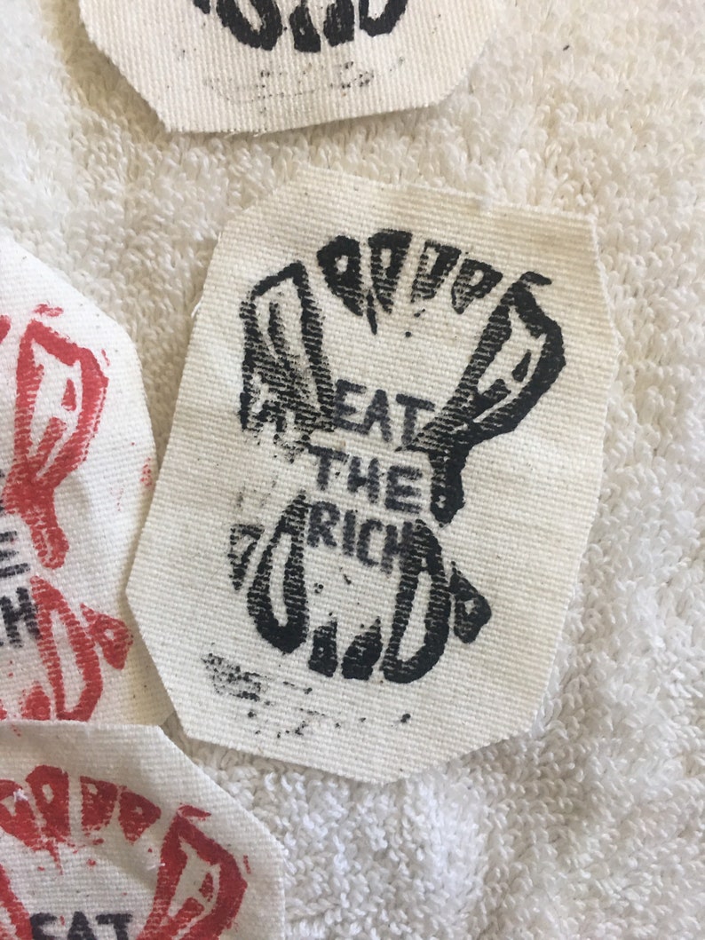 Eat the rich printed patch | Etsy