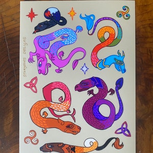 LGBT keltische Drachen Stickerbogen (5x7)