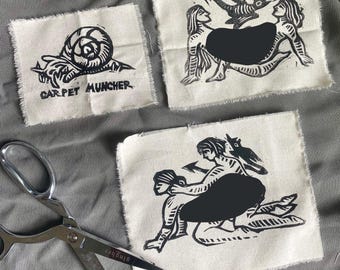 中世の木版画によるサッフィック／レズビアンのパッチ