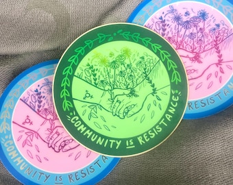community is resistance vinyl sticker