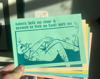 nature held me close riso print (5x7)