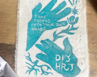 diy hrt / hormone therapy transgender block printed sew on patch