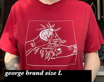 loving each other will transform us THRIFTED tee run