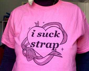 ストラップスクリーンプリントTシャツ