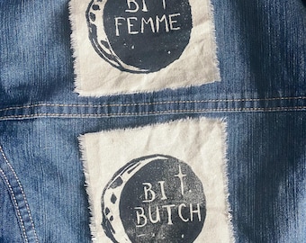 bi butch / bi femme lino printed patch