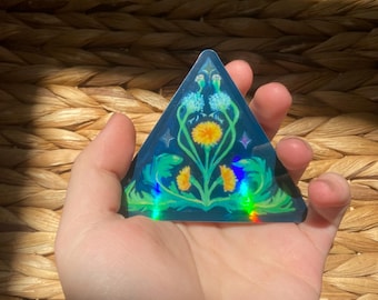 holgraphic dandelion triangle sticker
