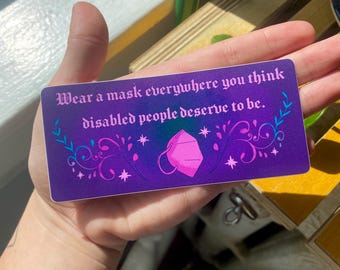 wear a mask covid conscious disability sticker