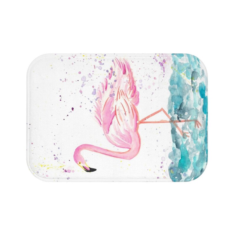 Cute Bath Rug Flamingo Bath Mat Shower Accessories Tropical Bathroom Decor