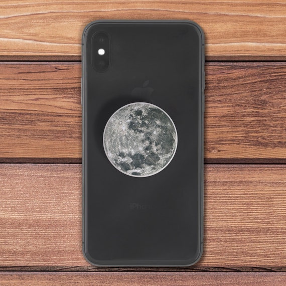 Skin for Pop Socket Moon Gray Skin Decal Space Friends Gift for
