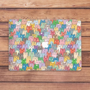 Funny rainbow cats Macbook case kittens Macbook hard case Macbook case animals Cute Kawaii art Cat lover gift Gift for her Colorful cartoon