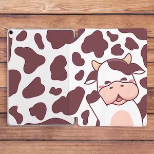 Stampa di mucca kawaii iPad simpatico animale iPad smart case Custodia con stampa di animali Custodia a flip per iPad Custodia per iPad Pro Custodia per iPad per bambini Regalo per lei Custodia per lui Divertente