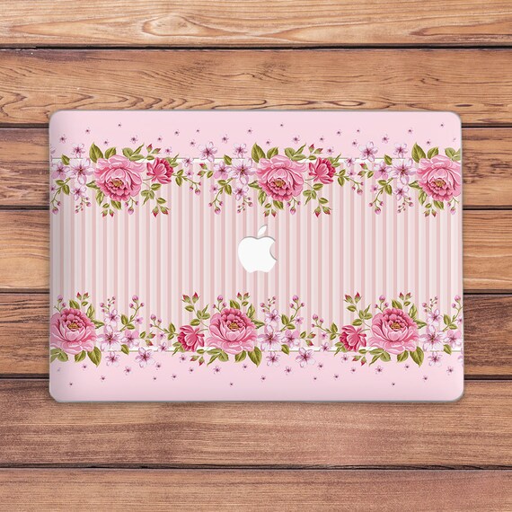 Cute Pink Roses MacBook Case Floral Botanical Art Case MacBook