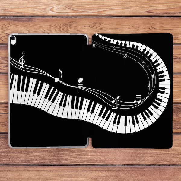 iPad case music Elegant print case iPad case piano Black and white iPad smart cover iPad 10th gen iPad Pro case iPad Pro 11 case iPad Air 5