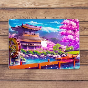 Macbook case anime Japanese art case Macbook case nature Macbook case sakura Inspirational art case Macbook Spring Tree Macbook case cartoon