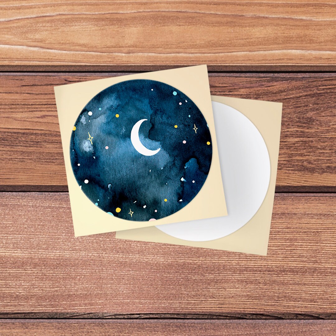 Watercolor Art Skin for Popsocket Moon Round Sticker Decal Fits ...
