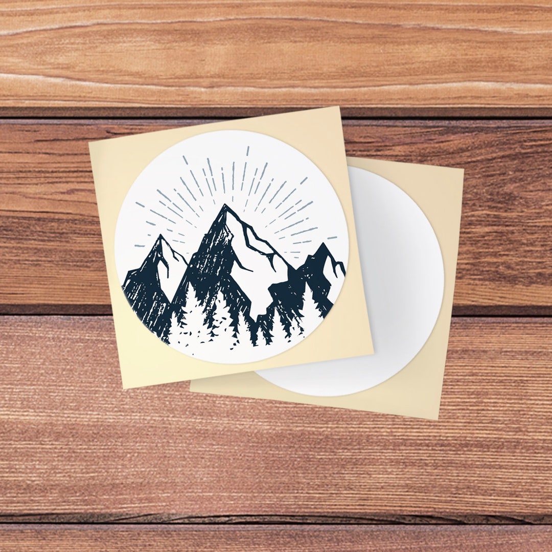 Simple Art White Skin Pop Socket Skin Mountains Pop Socket Sticker ...