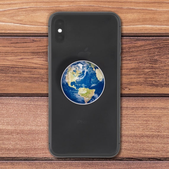 Planet Earth Decor Sticker Decal for Popsocket Round Skin Fits