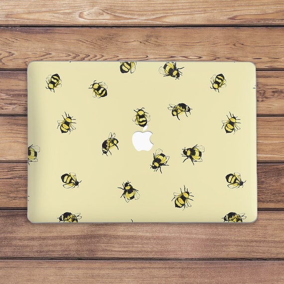 Light yellow case Macbook case bees Summer art case Macbook case simple Pro 16 221 case Macbook M1 air Macbook Pro 13 Pro 15 Hard case