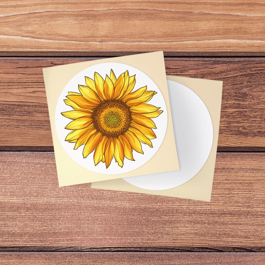 Skin for Pop Socket Sunflower Yellow Flowers Round Decal Popcup Fits ...