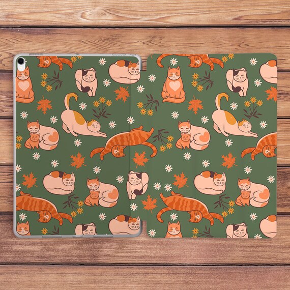 Cat iPad Case Kawaii Red Cat iPad Case Green iPad Case