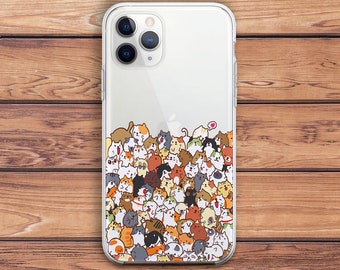 Cute small cats iPhone case clear Phone case kawaii iPhone case animals iPhone 11 Pro Max Anime cartoon art iPhone X XS iPhone XR Cat lover