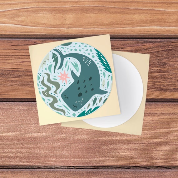 Blue Whale Shark Ocean Lover PopSockets PopGrip For MagSafe - Swappable Phone Grip With Marine Life Design