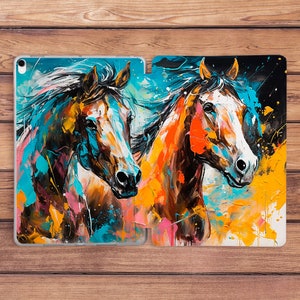 iPad case horses Oil paint print Inspirational case iPad case aesthetic iPad case animals iPad smart case iPad 10 9 iPad 11 2021 iPad 10 2