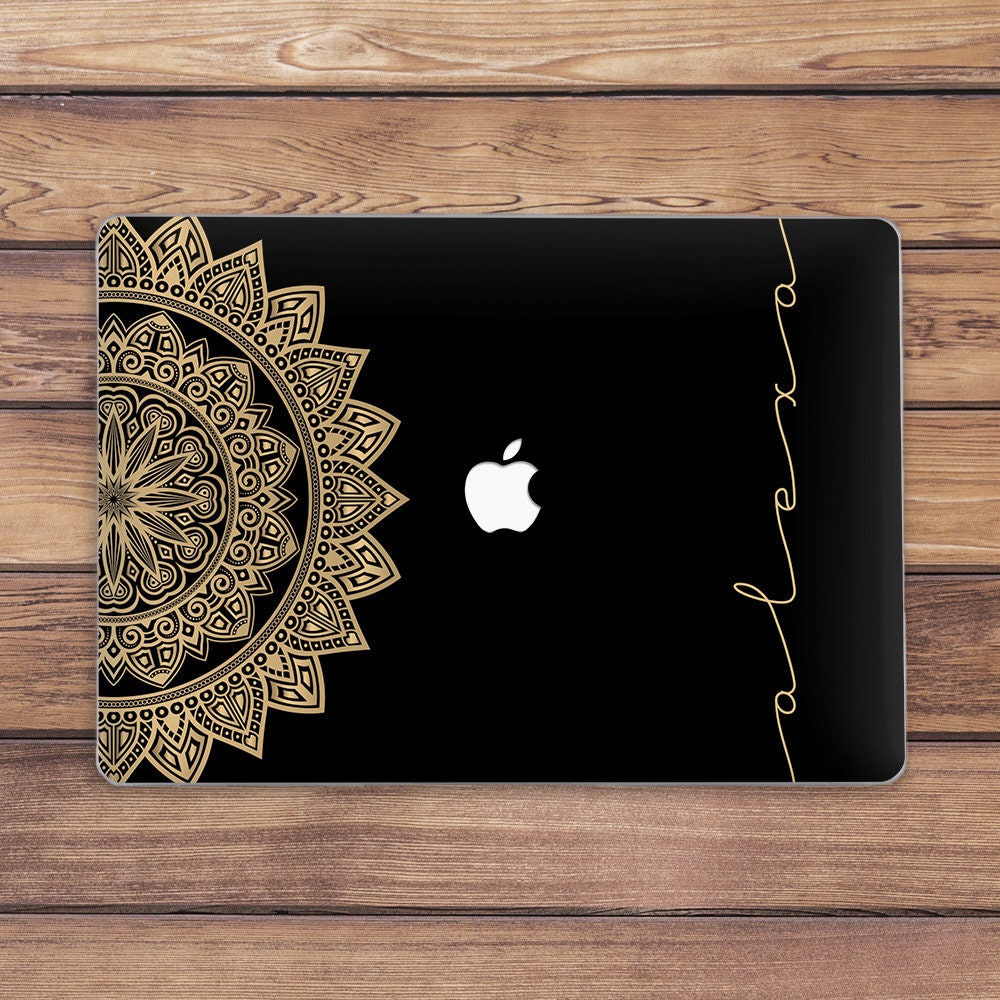 with/without Touch Bar Flower Lotus Blossom Wooden Pattern Henna Style Tribal Hard Case MA2263 Modo Design Dark Wood Grain Mandala Cover MacBook Pro 13 inch A1706 & A1708 NEWEST Release 2017 & 2016 