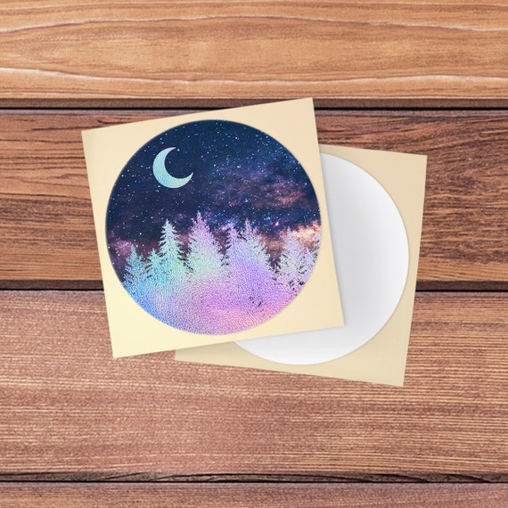 For Pop Socket Floral Skin Forest Moon Sticker Trees Nature Decal