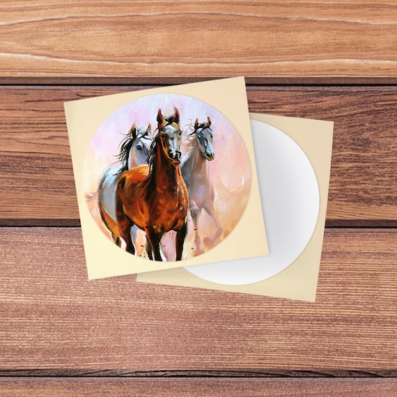 Fits Popcup Horse Art Skin Round Skin Sticker Decal Fits Popsocket