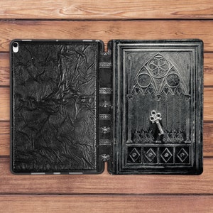 iPad case that looks like a book Goth print cover iPad case man Black magic art iPad smart case iPad Air 5 case iPad 11 case iPad 10 9 case