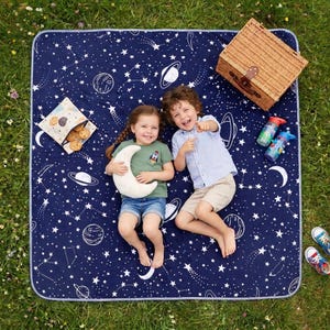 BlaueKatze Picknickdecke Spielmatte Strandmatte Wasserdicht Baumwolle XXL