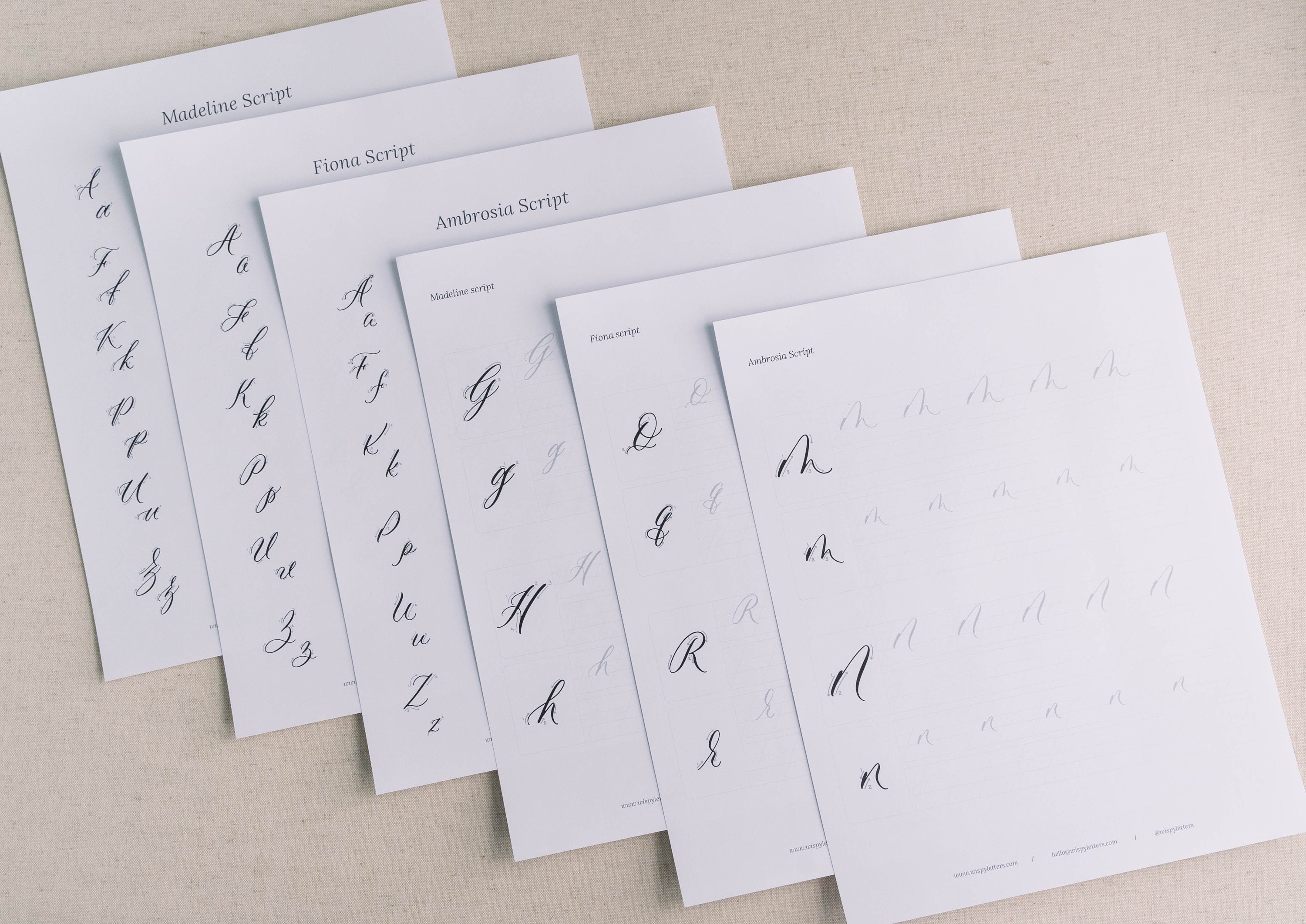 3 Script Bundle | Modern Calligraphy Printable Worksheets - Etsy