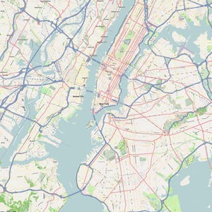 Large New York Map. New York Printable Map. Digital download. Large map of New York.